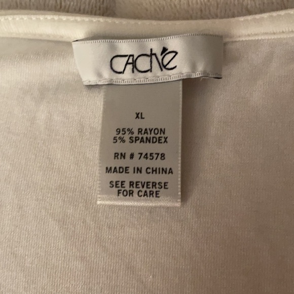 Cache long tunic silver embellished ruched stretch top excellent condition - Picture 3 of 3